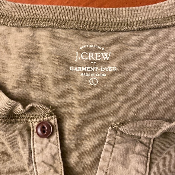 J. Crew Men’s LARGE Cotton Henley T Long Sleeve Green - Picture 5 of 9